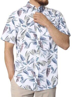 Seapointe Tropical Hawaiian Woven Shirt Multicolor \ X-Large